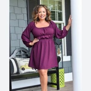 Perfectly Priscilla women's dress 14/16 Plum colored